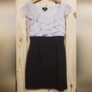 Iz Byer Light Grey and Black Dress